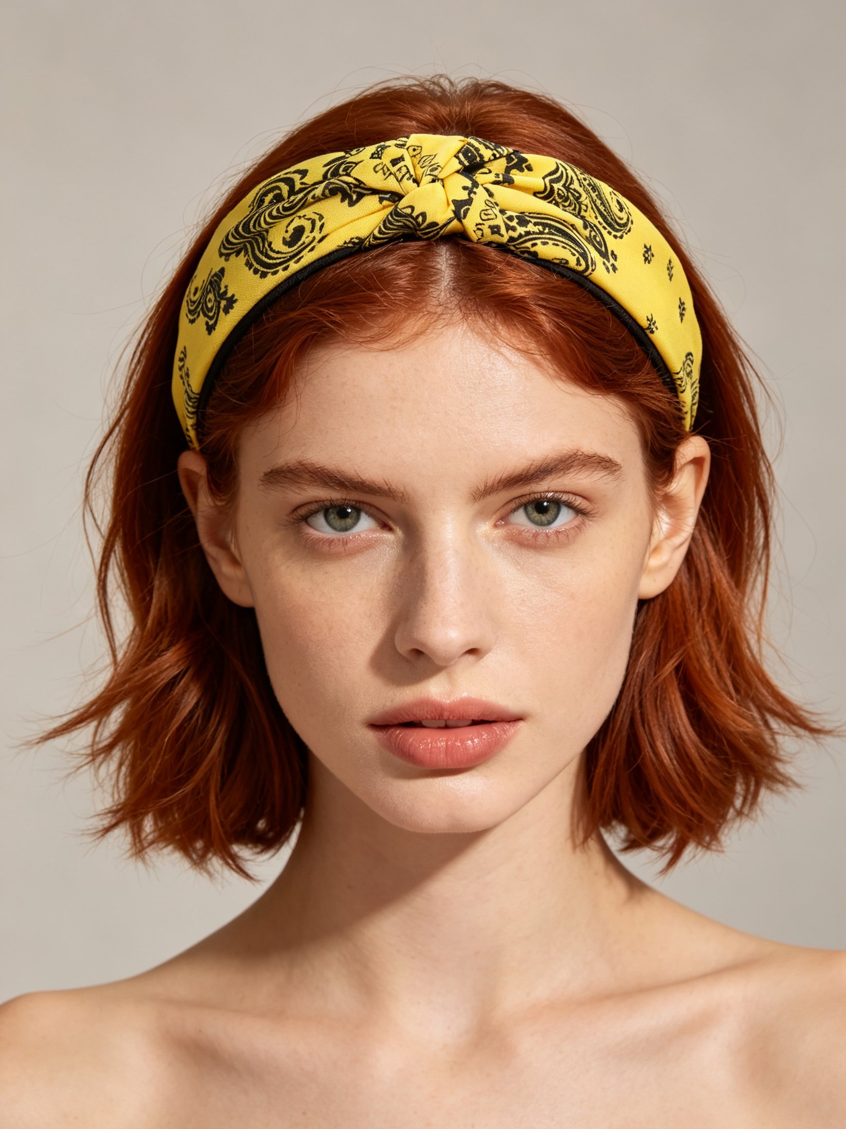 طوق شعر أصفر مطبوع