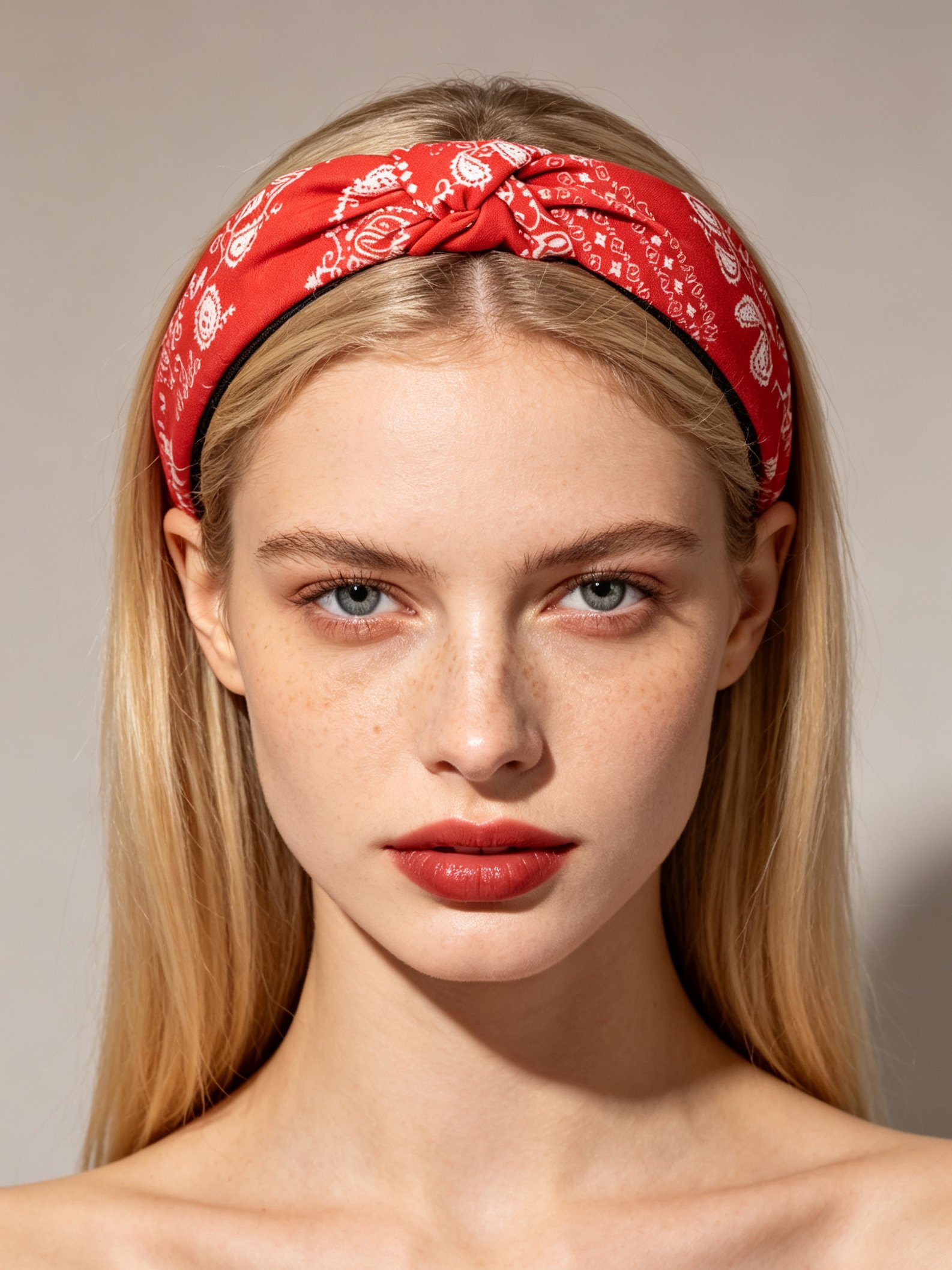 طوق شعر أحمر مطبوع
