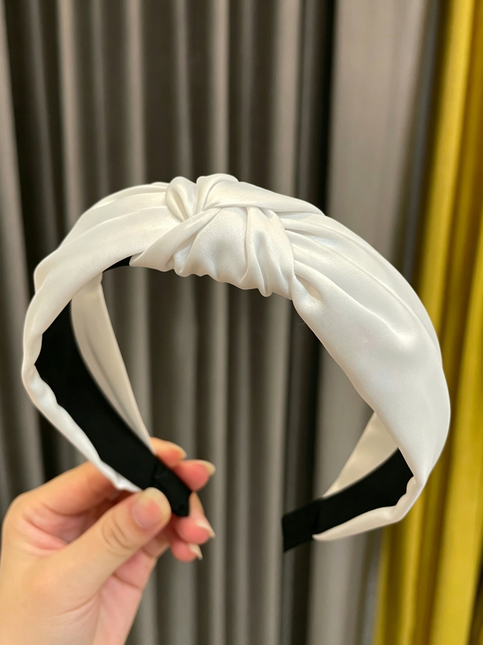Korean Style Wide Solid Color Knotted Headband