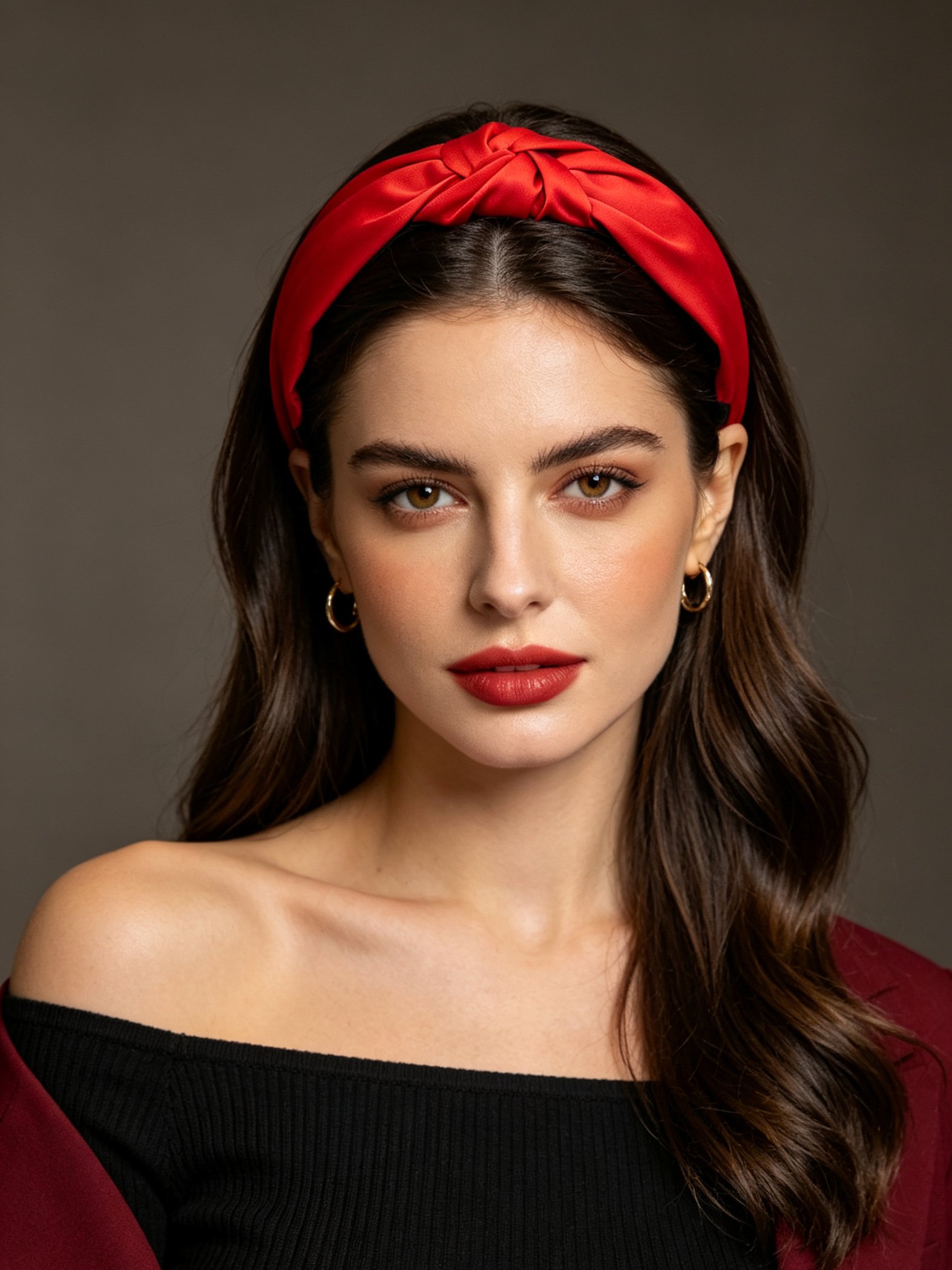Korean Style Wide Solid Color Knotted Headband