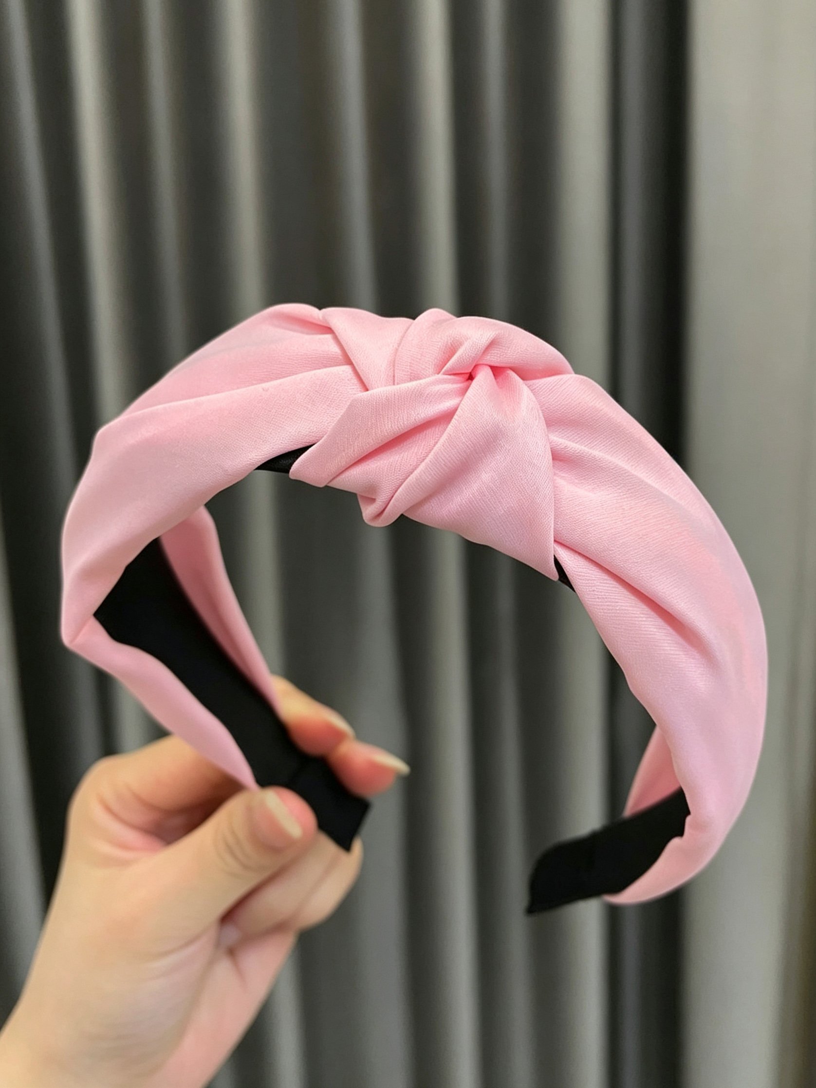 Korean Style Wide Solid Color Knotted Headband