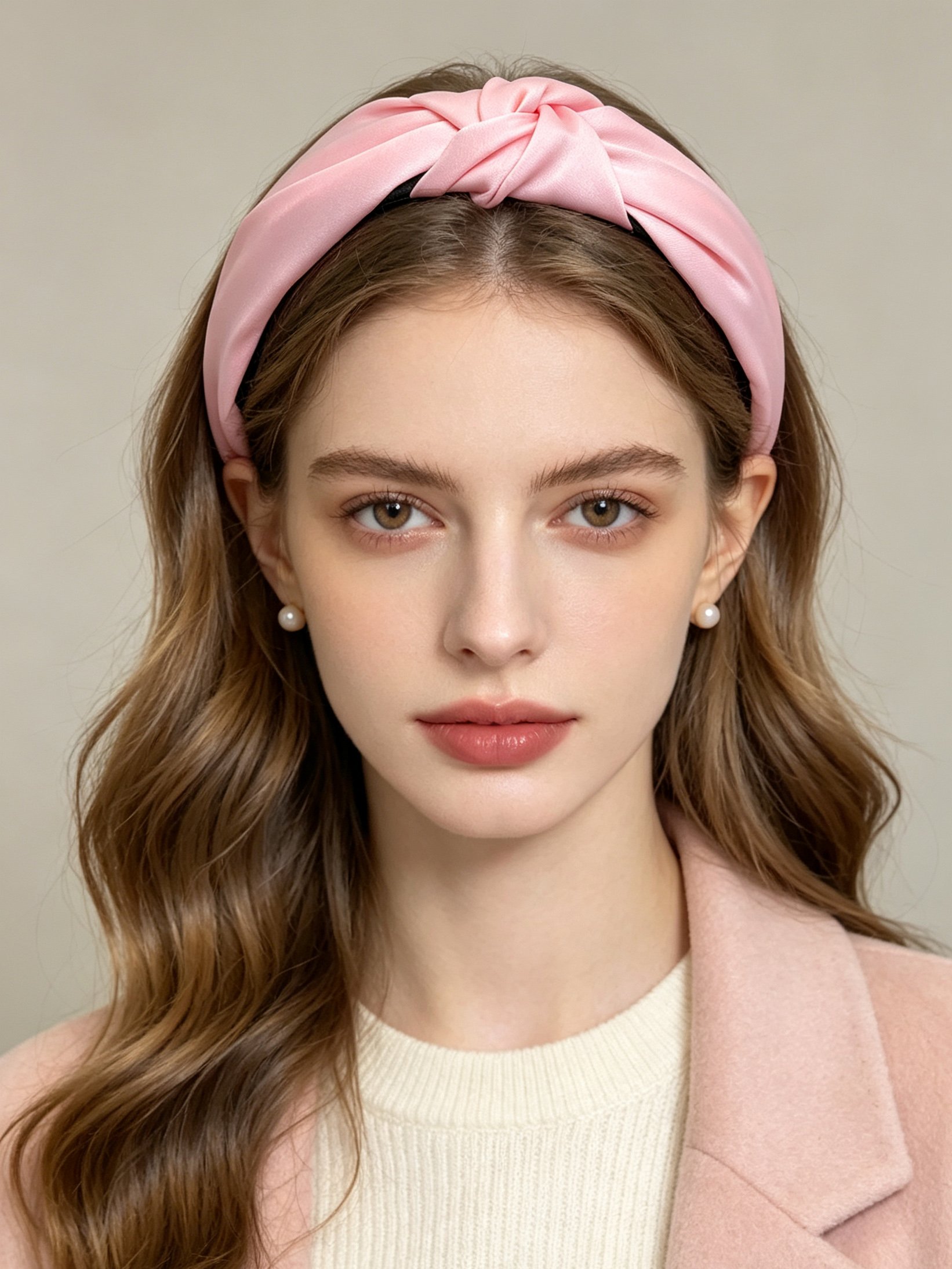 Korean Style Wide Solid Color Knotted Headband