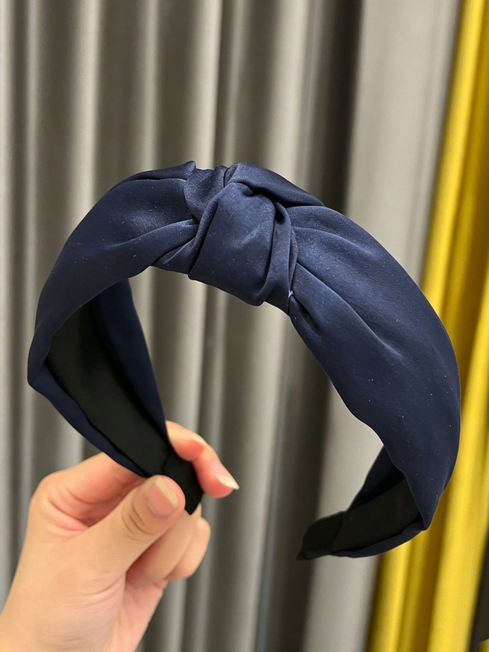 Korean Style Wide Solid Color Knotted Headband