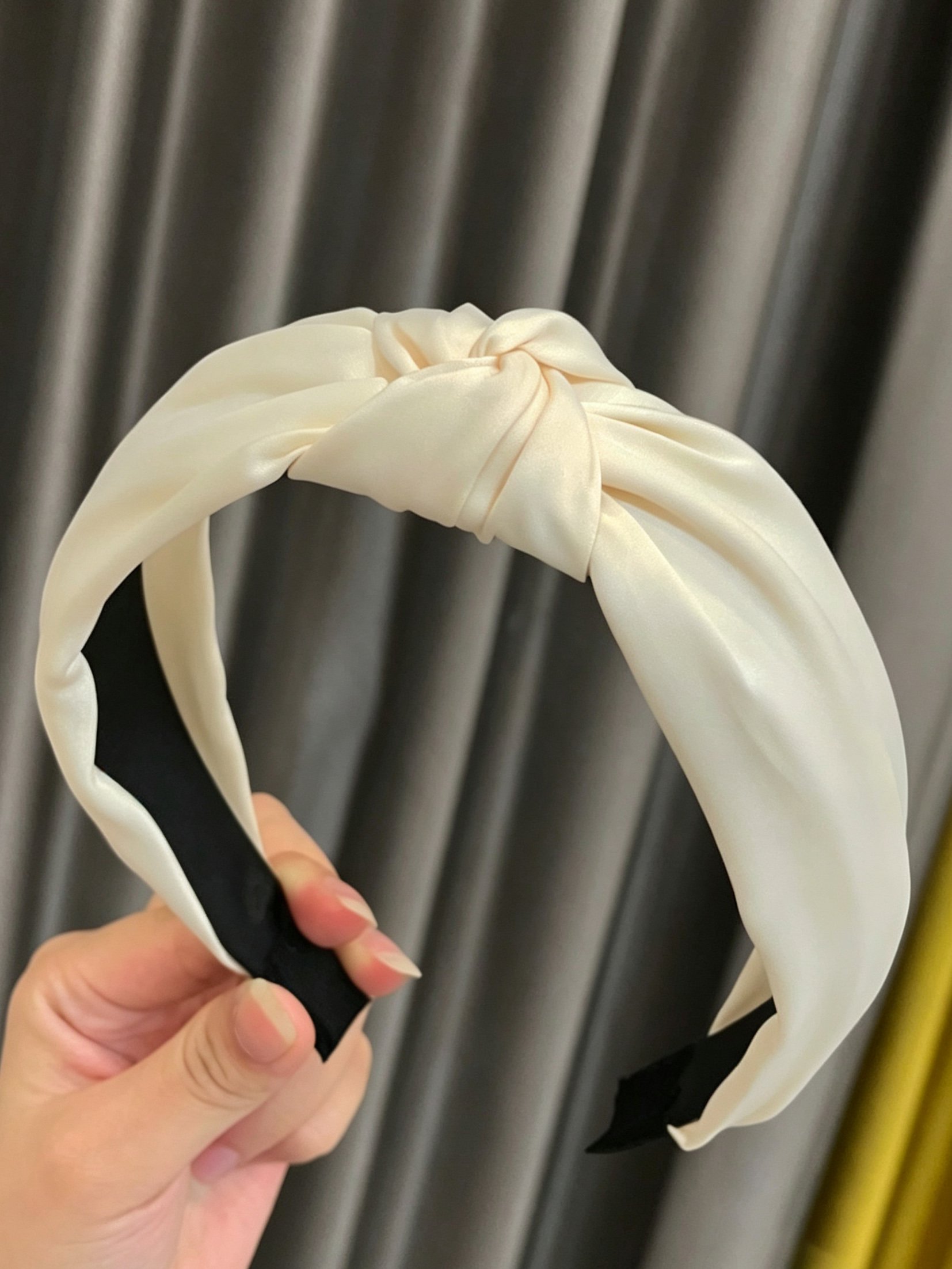 Korean Style Wide Solid Color Knotted Headband