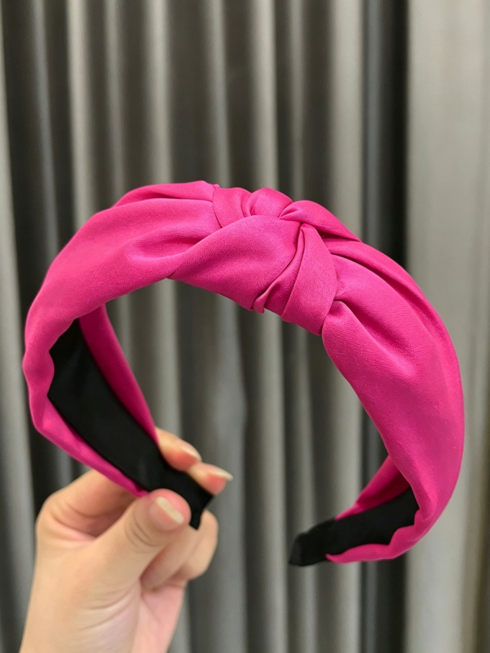 Korean Style Wide Solid Color Knotted Headband