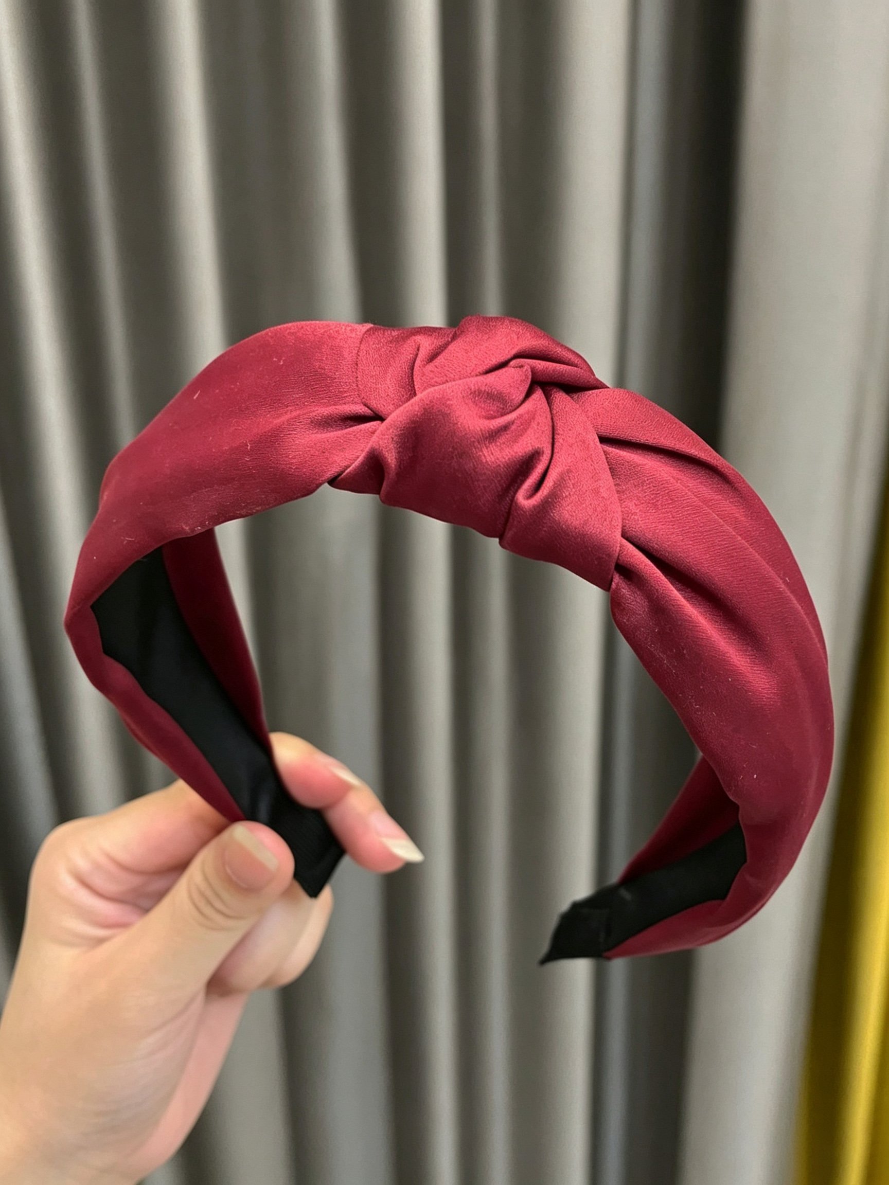 Korean Style Wide Solid Color Knotted Headband