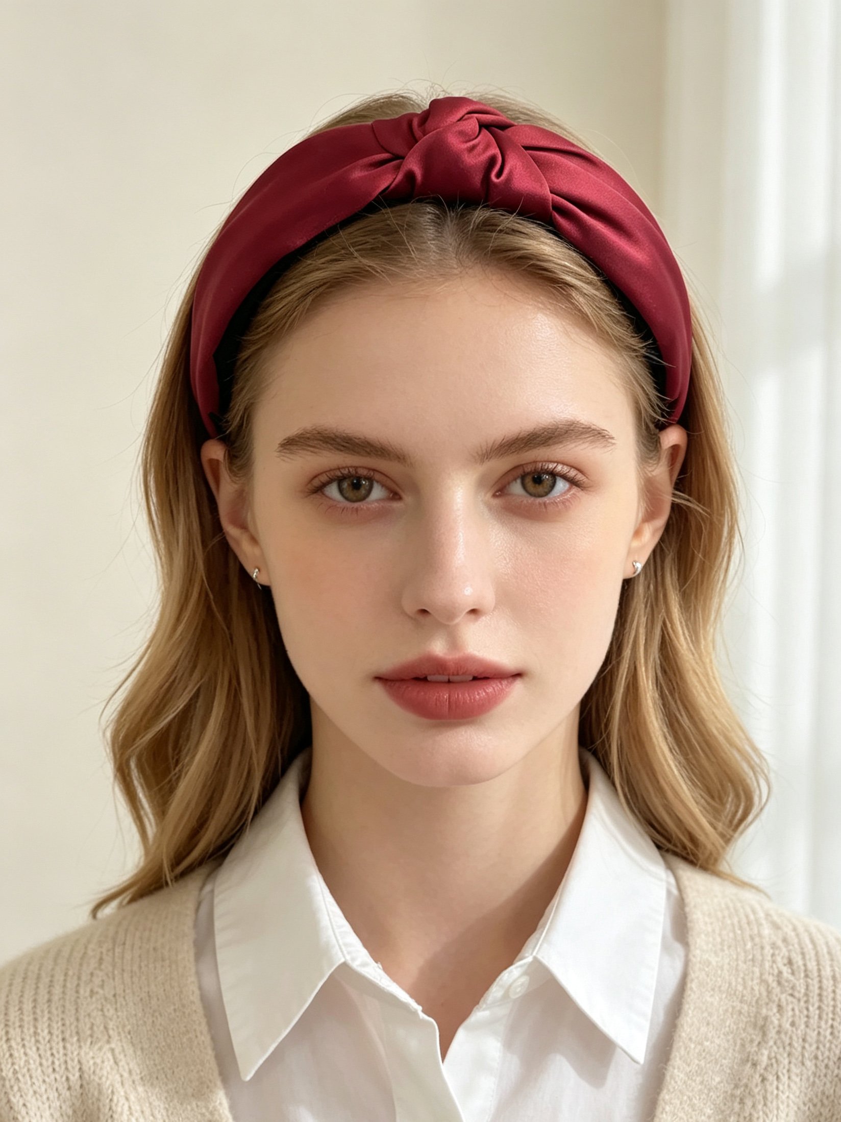 Korean Style Wide Solid Color Knotted Headband