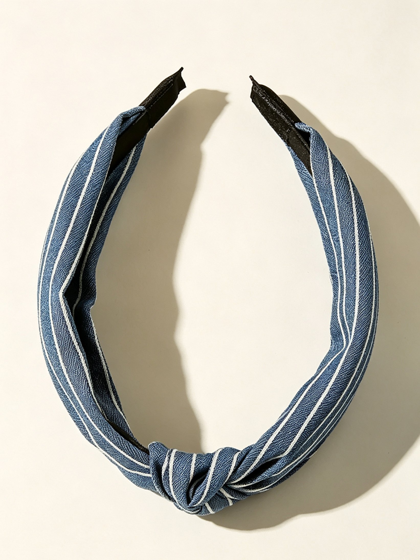 Denim Stripe Fabric Knotted Headband