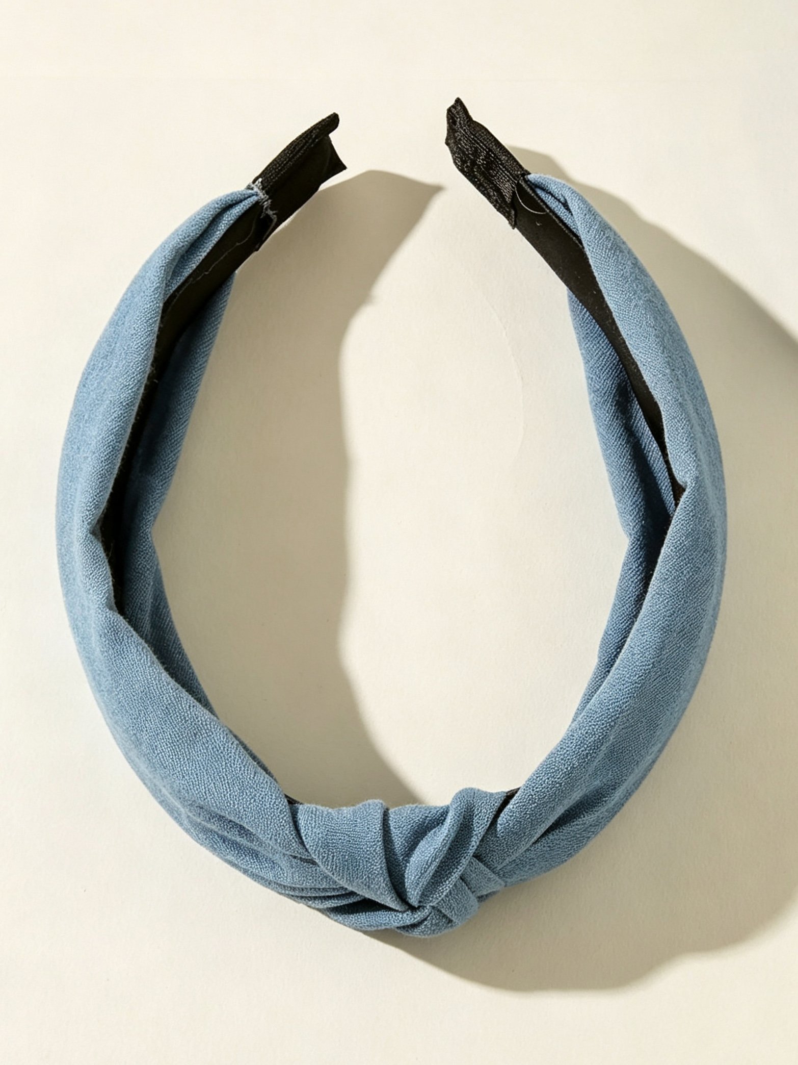 Denim Wide Solid Color Knotted Headband