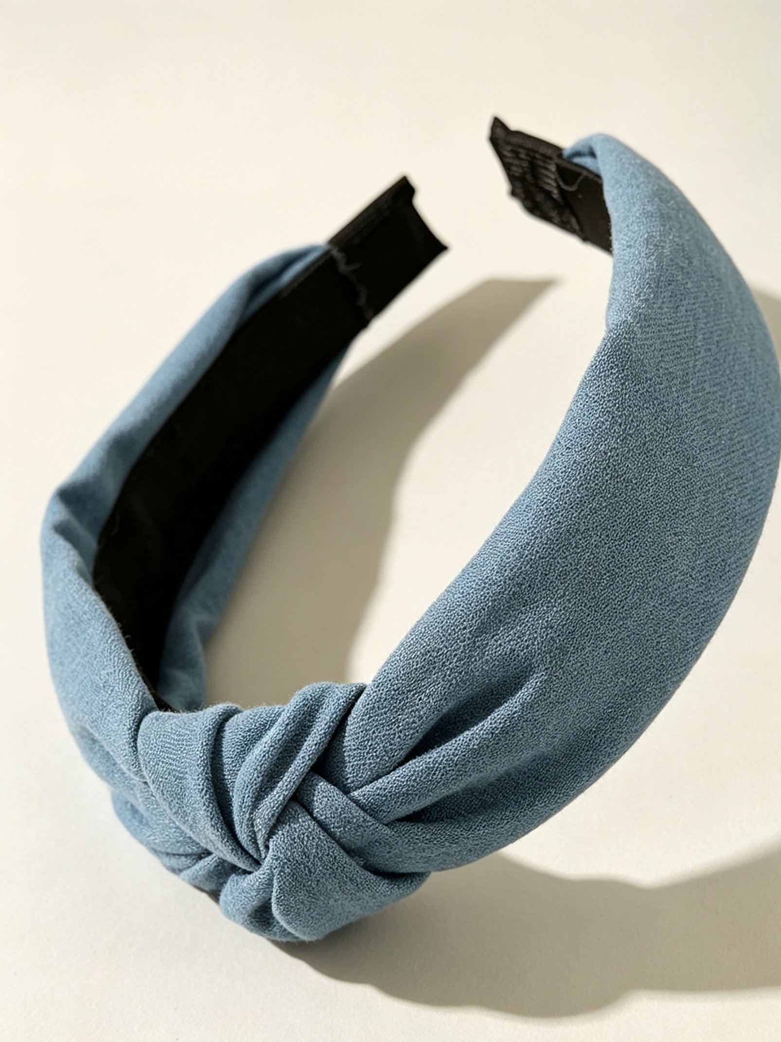 Denim Wide Solid Color Knotted Headband