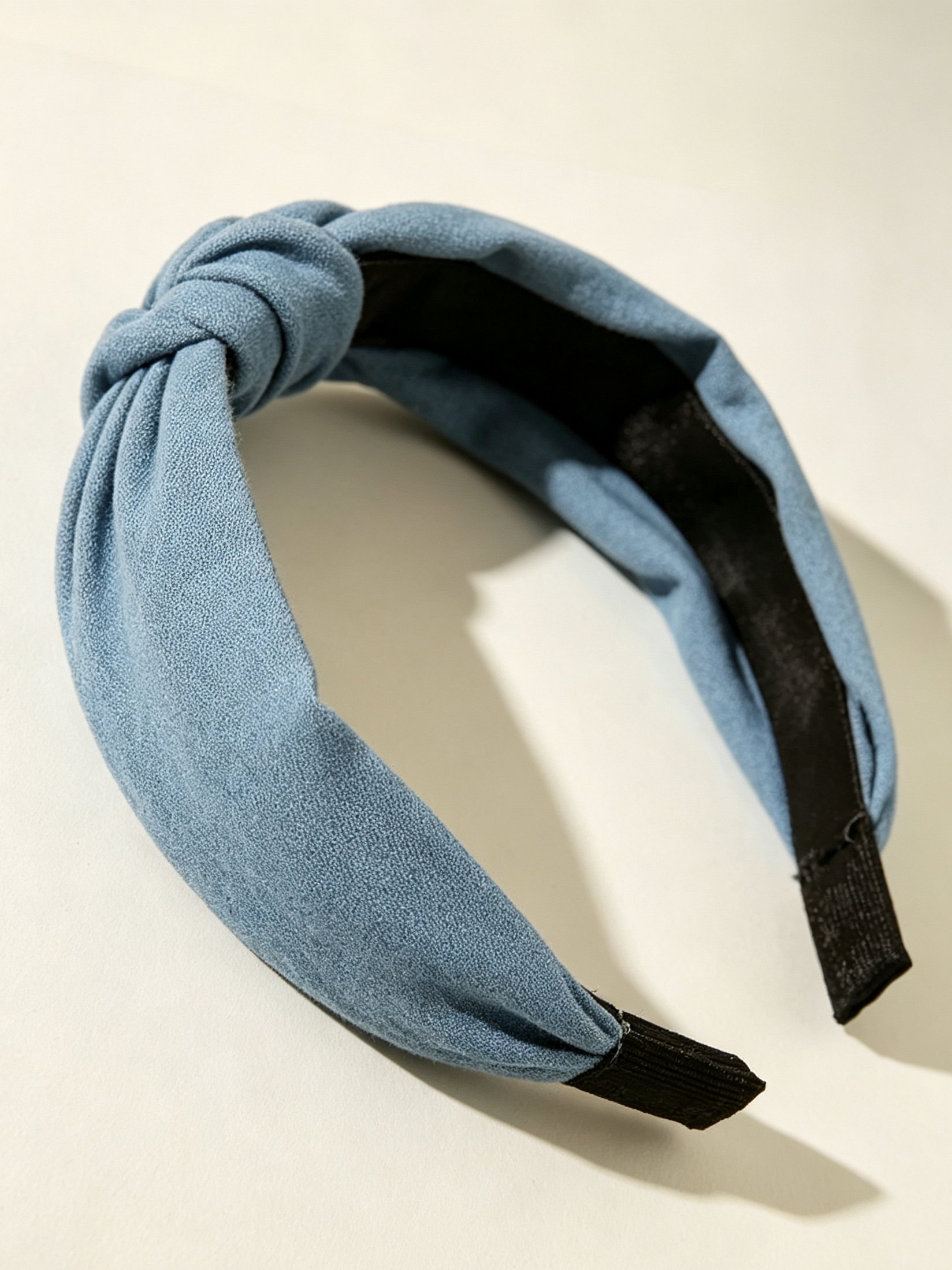 Denim Wide Solid Color Knotted Headband