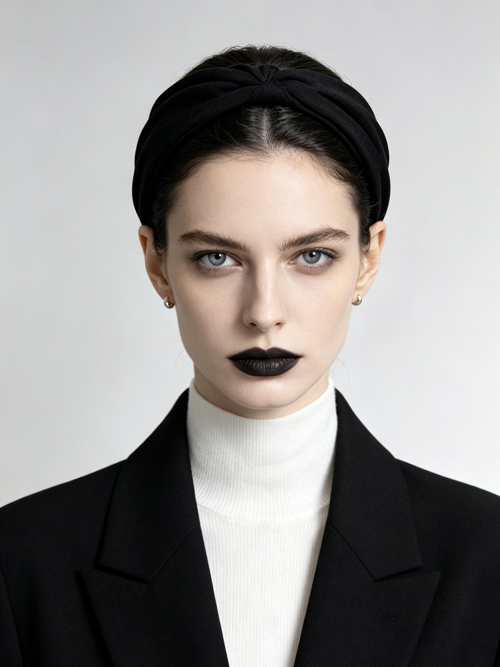 Solid‑Color Satin Cross Wide Headband