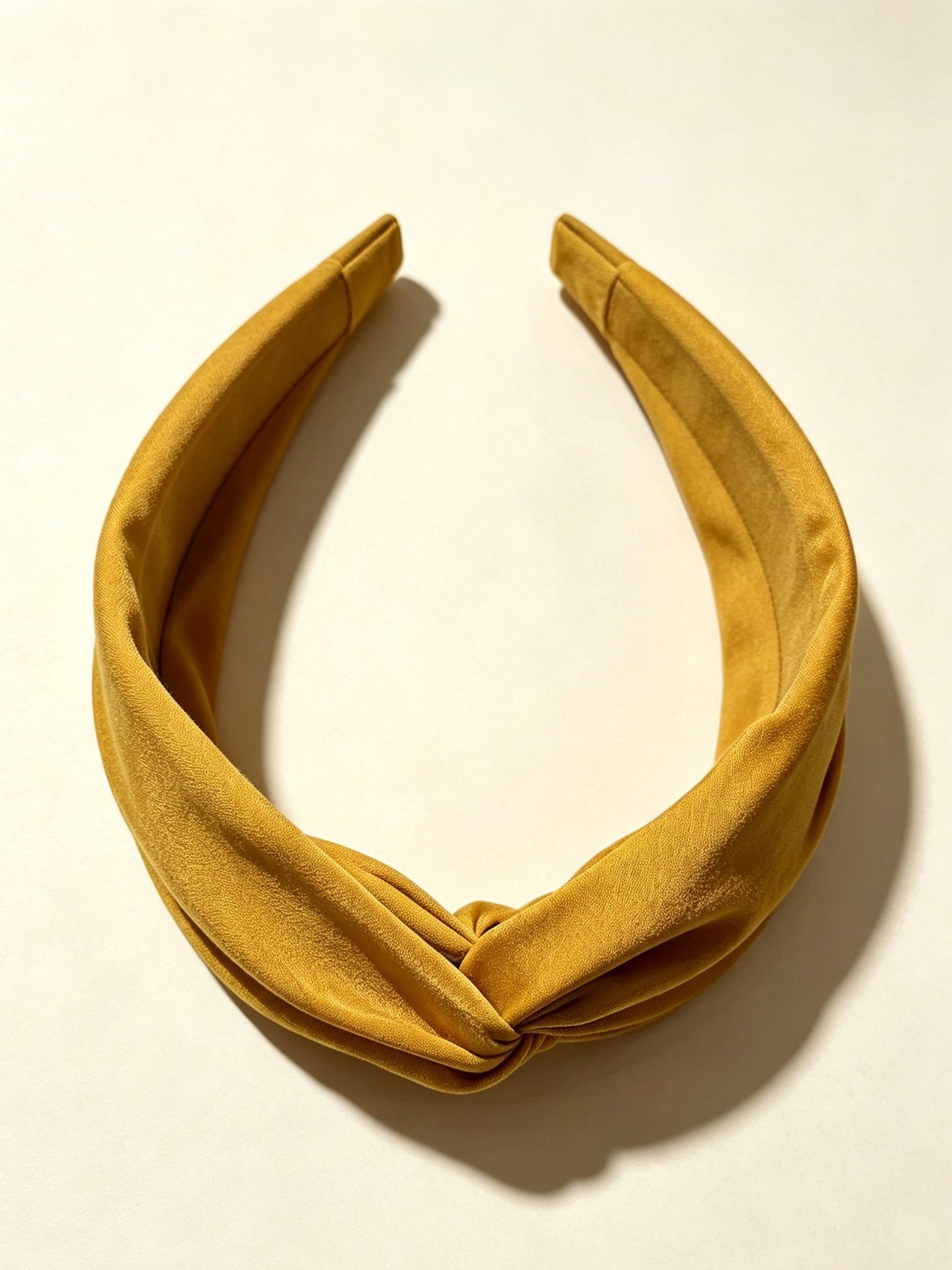 Solid‑Color Satin Cross Wide Headband