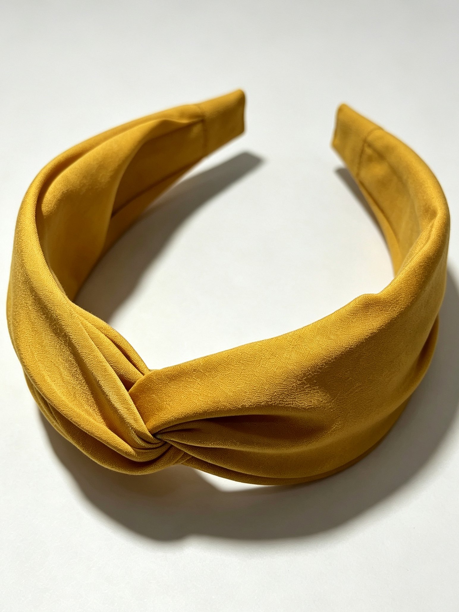 Solid‑Color Satin Cross Wide Headband