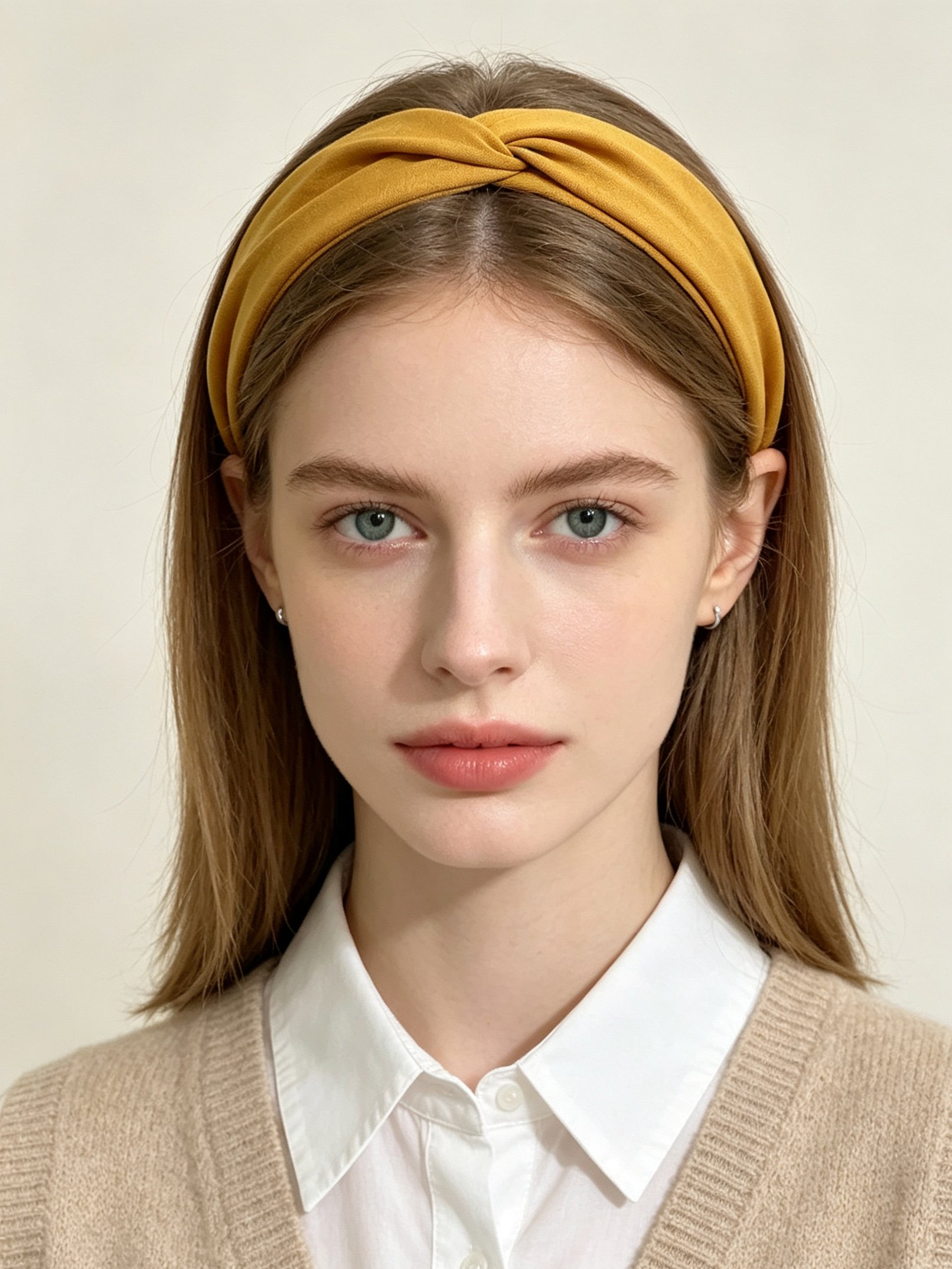 Solid‑Color Satin Cross Wide Headband