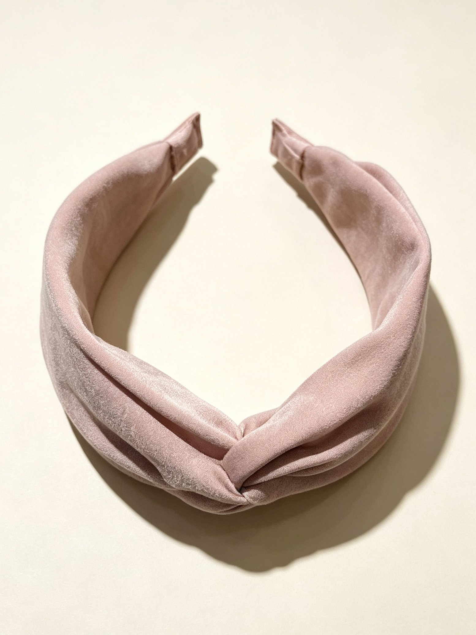 Solid‑Color Satin Cross Wide Headband