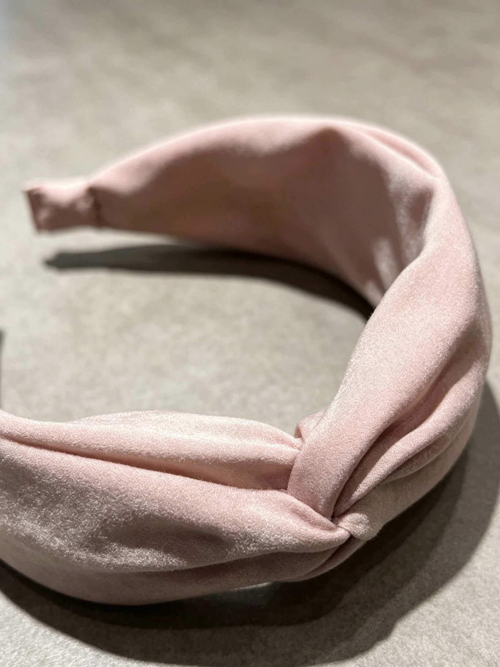 Solid‑Color Satin Cross Wide Headband