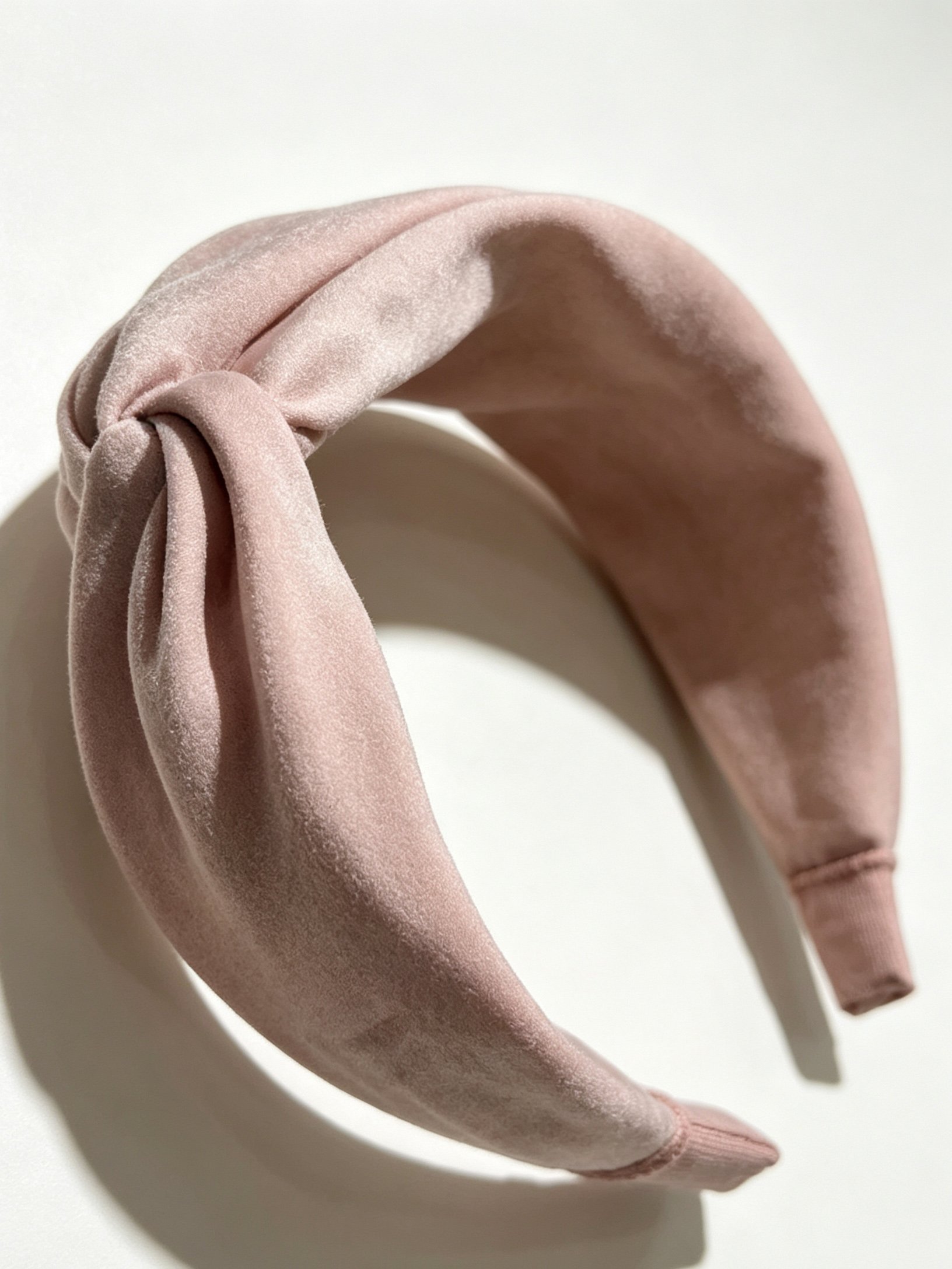Solid‑Color Satin Cross Wide Headband