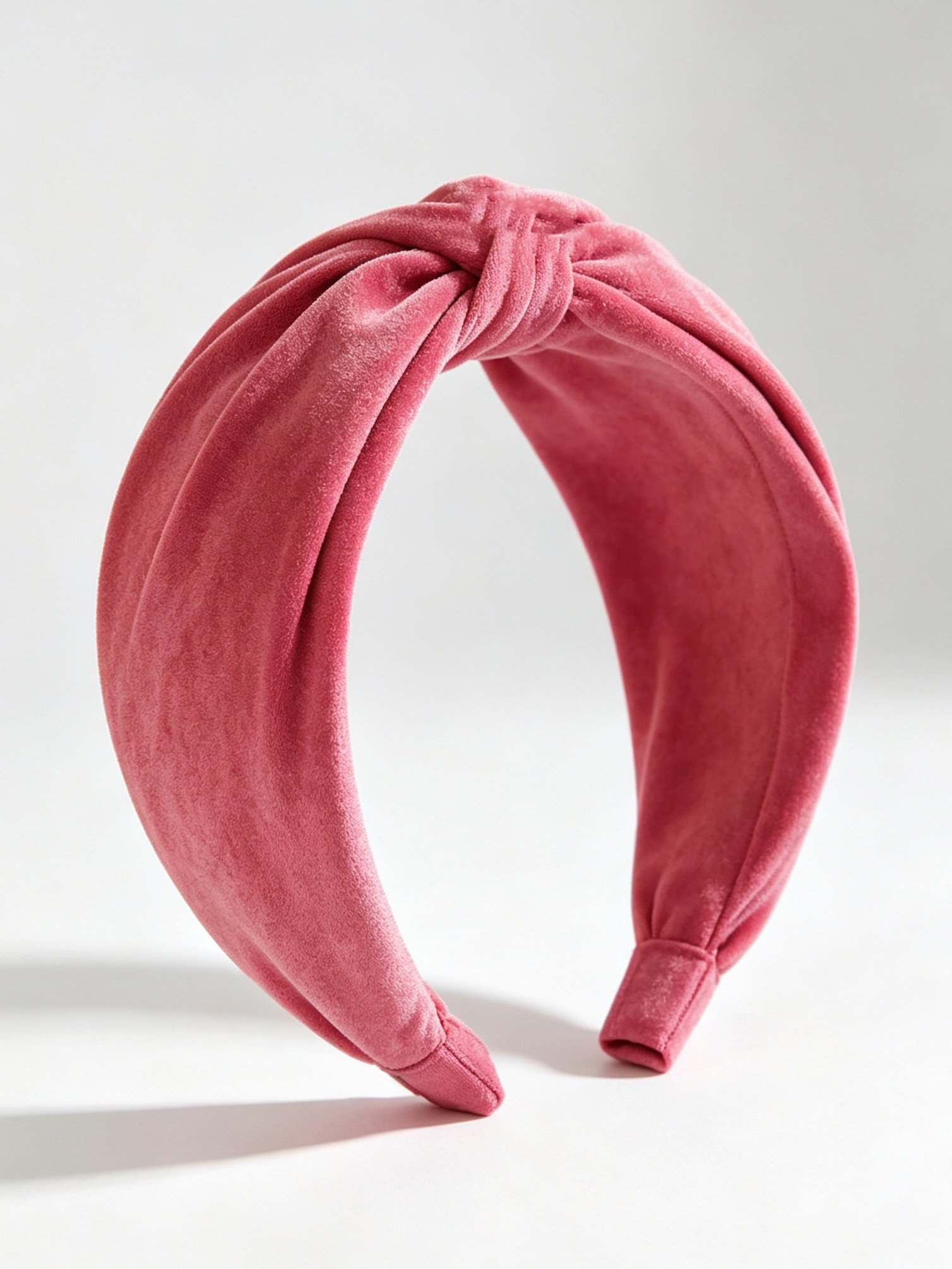 Solid‑Color Satin Cross Wide Headband