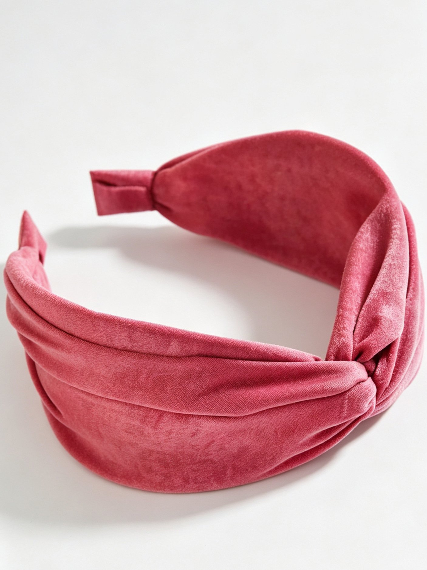 Solid‑Color Satin Cross Wide Headband