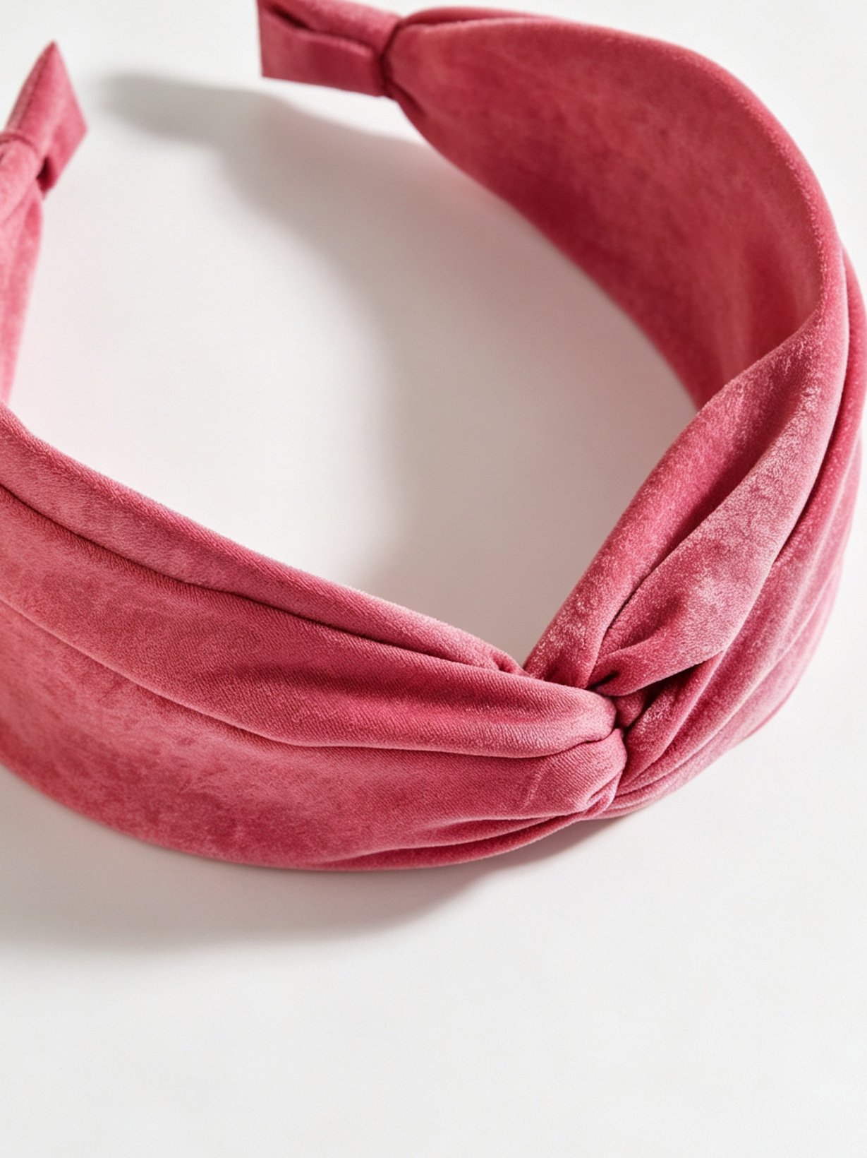 Solid‑Color Satin Cross Wide Headband