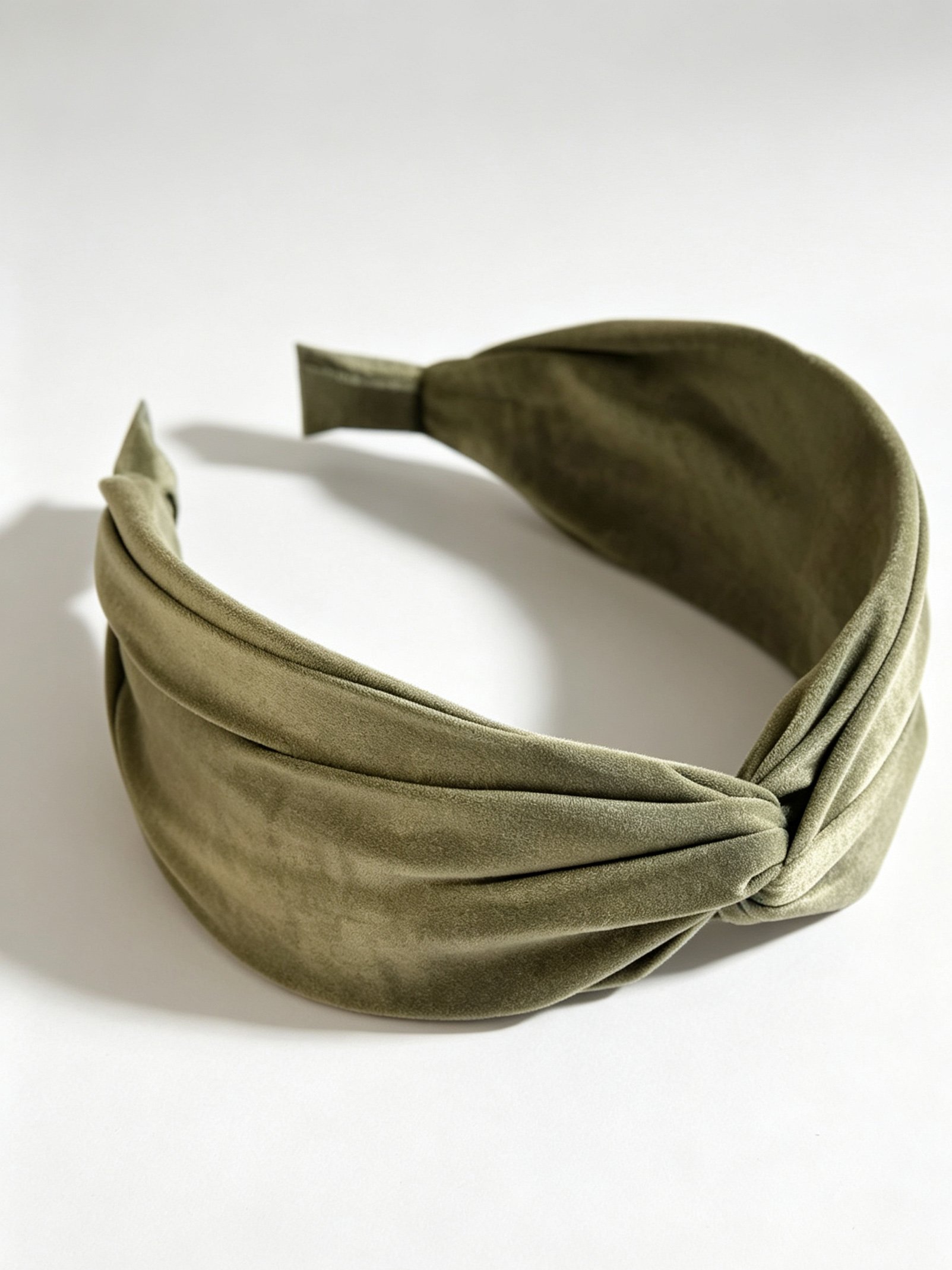 Solid‑Color Satin Cross Wide Headband