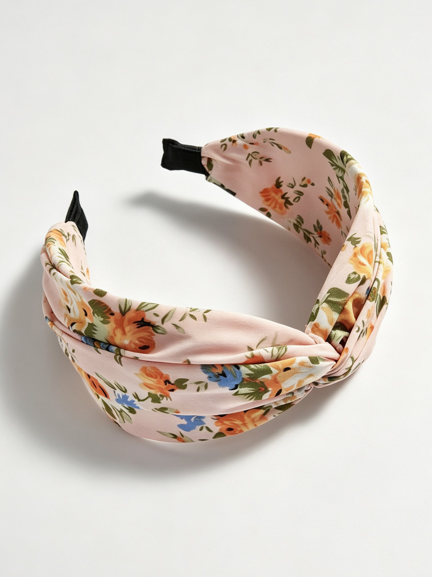 Floral Print Wide Cross Headband