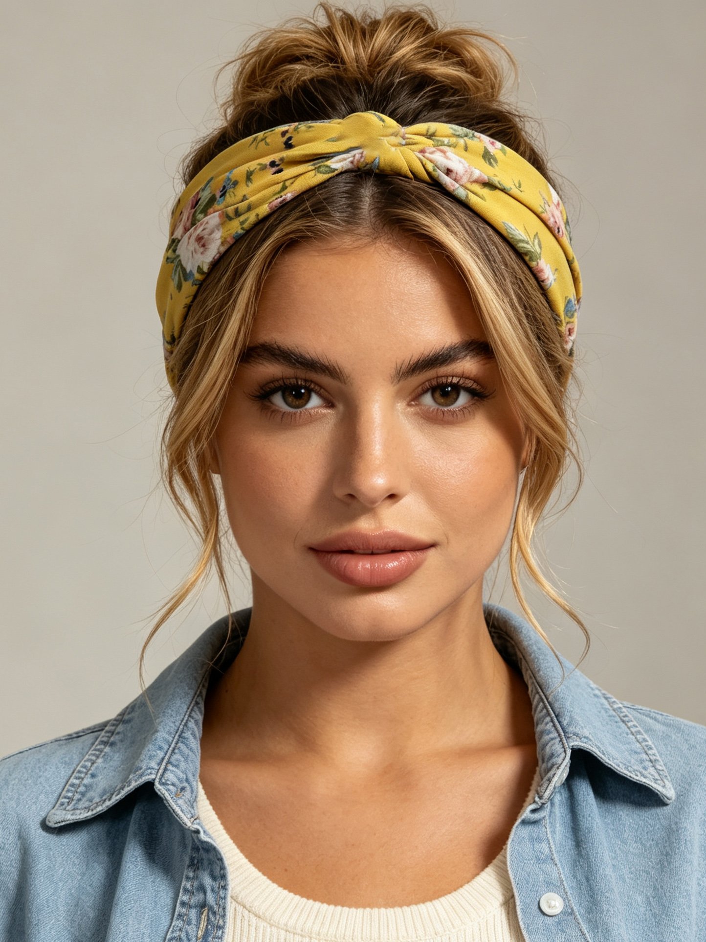 Floral Print Wide Cross Headband