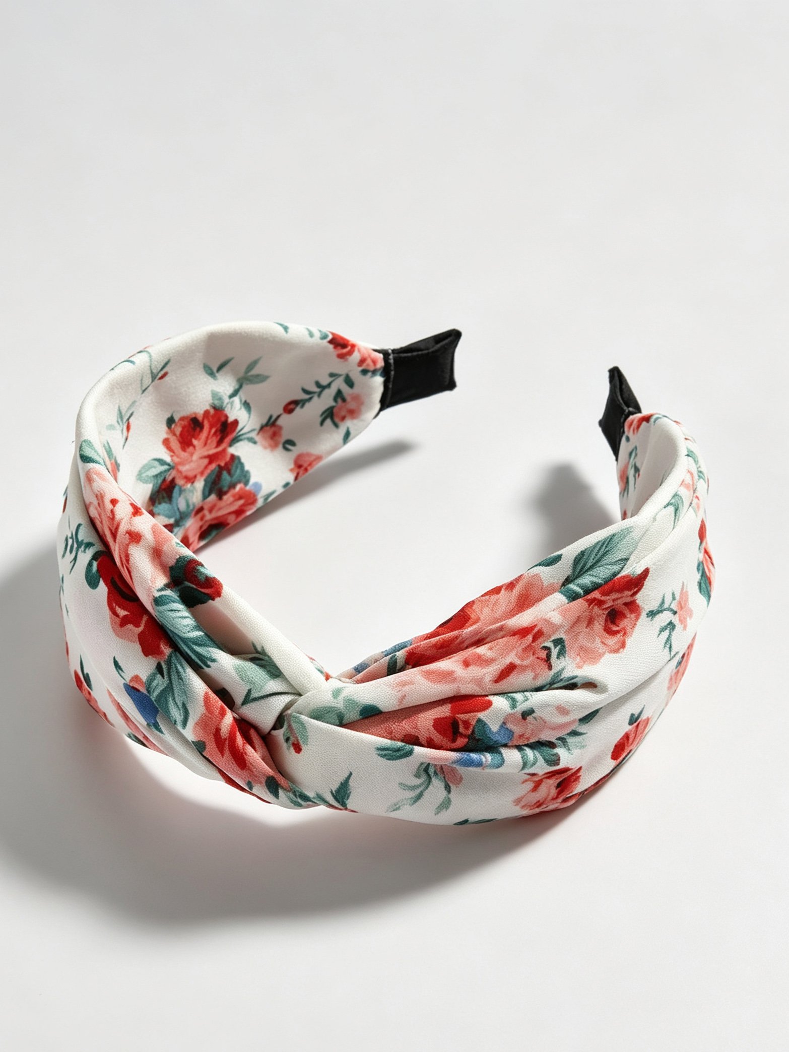 Floral Print Wide Cross Headband