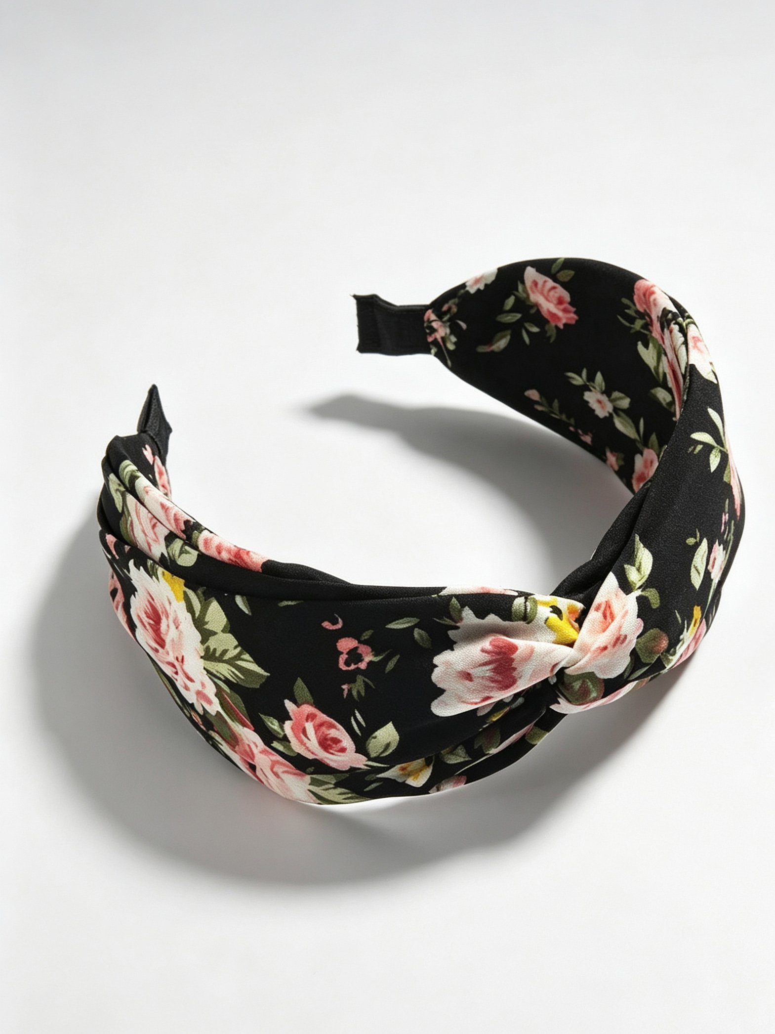 Floral Print Wide Cross Headband
