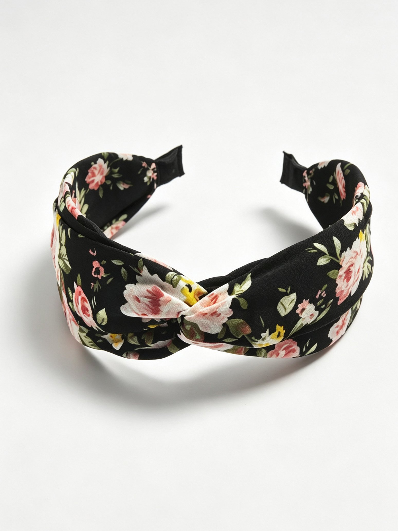 Floral Print Wide Cross Headband