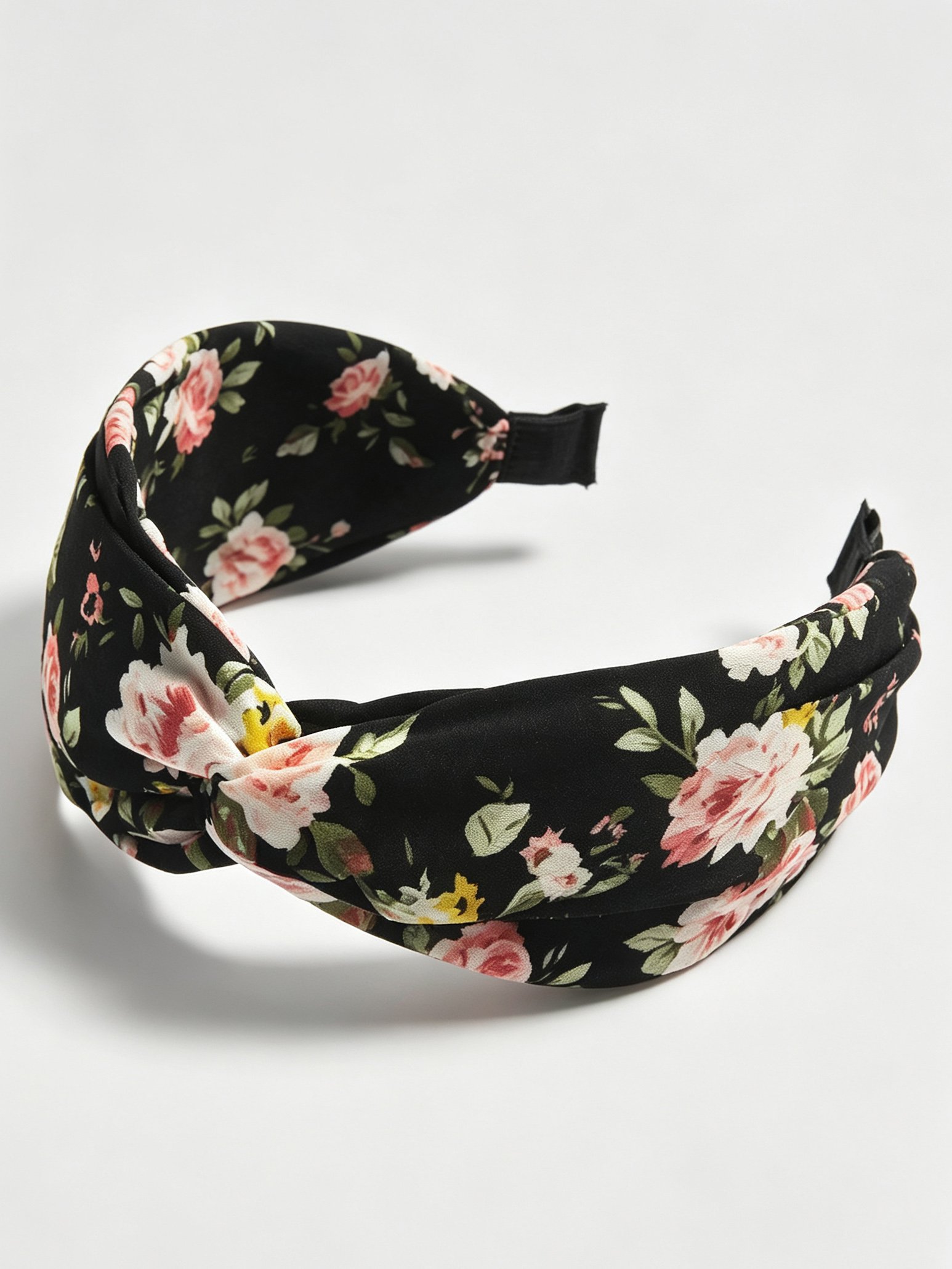 Floral Print Wide Cross Headband