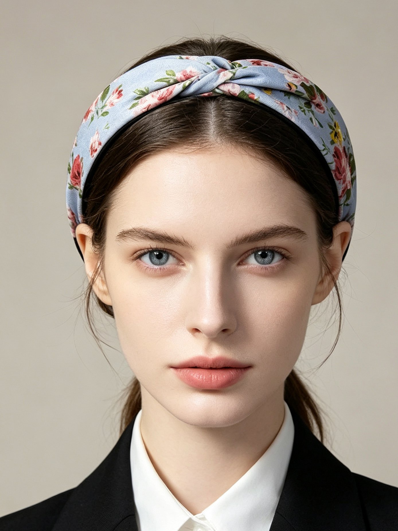 Floral Print Wide Cross Headband