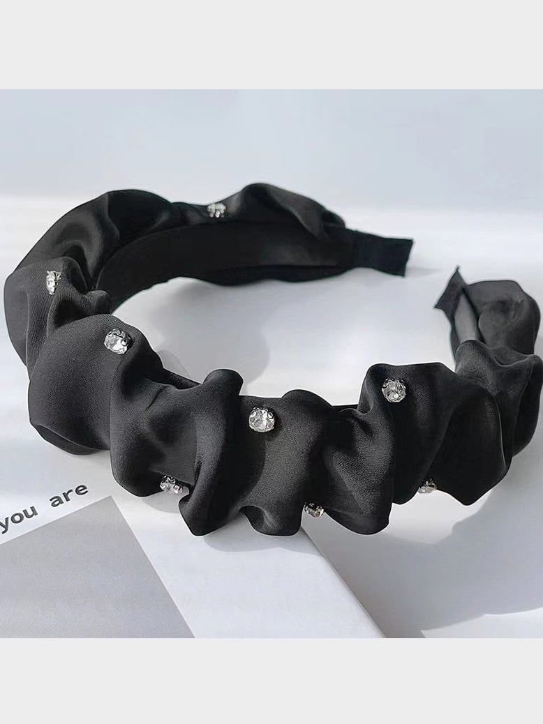 Minimalist Rhinestone Pleated Headband