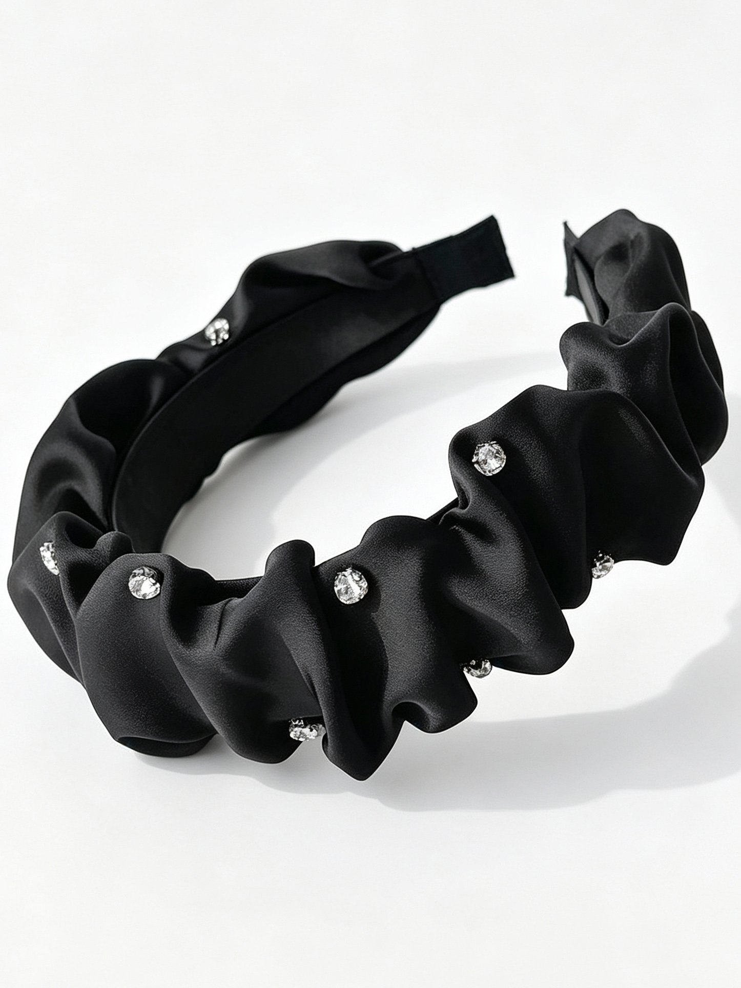 Minimalist Rhinestone Pleated Headband