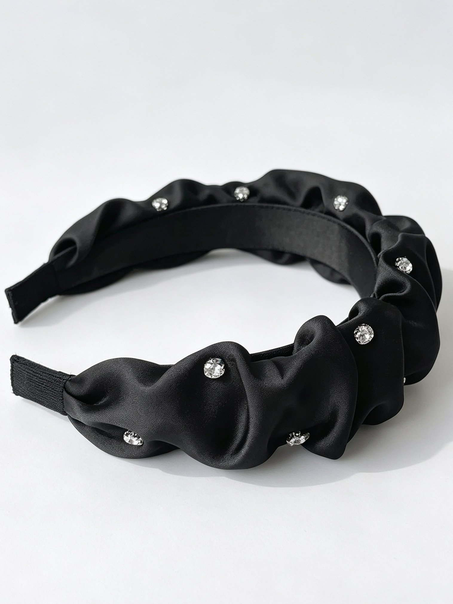 Minimalist Rhinestone Pleated Headband