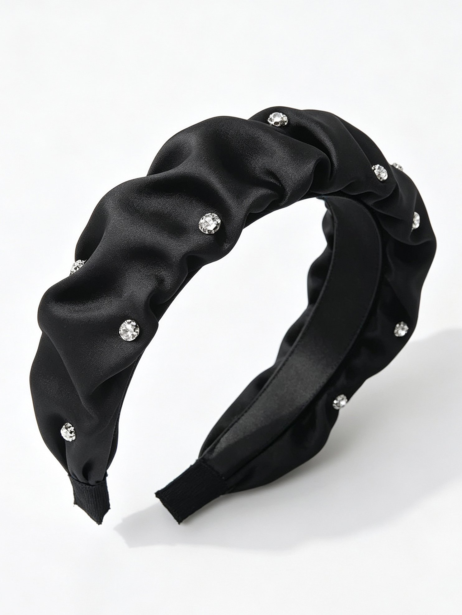Minimalist Rhinestone Pleated Headband