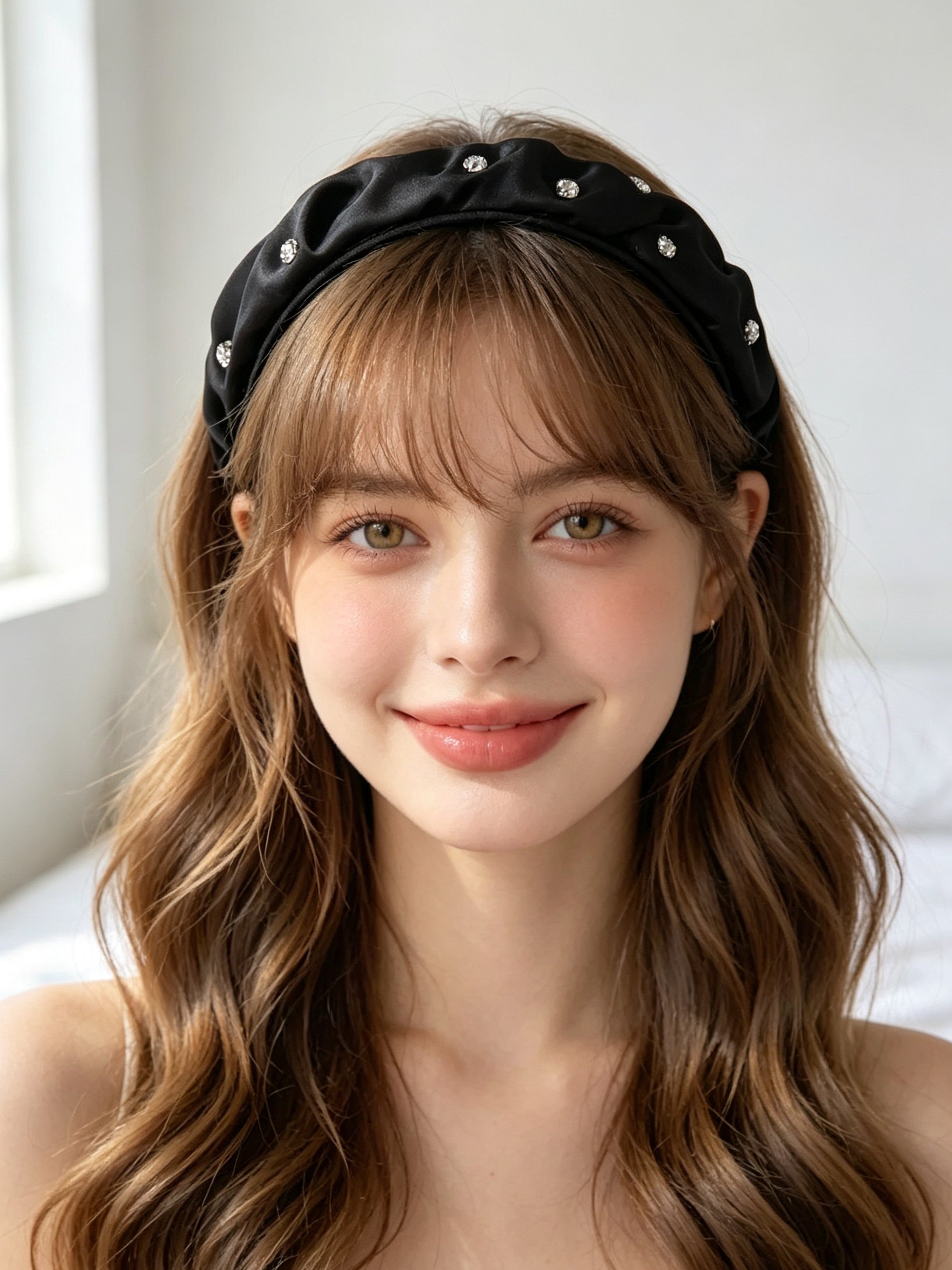 Minimalist Rhinestone Pleated Headband