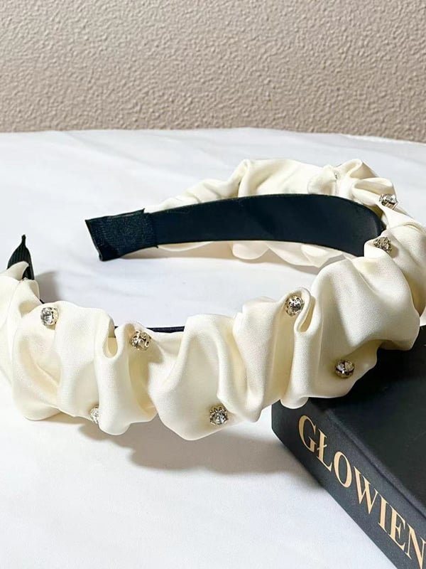 Minimalist Rhinestone Pleated Headband