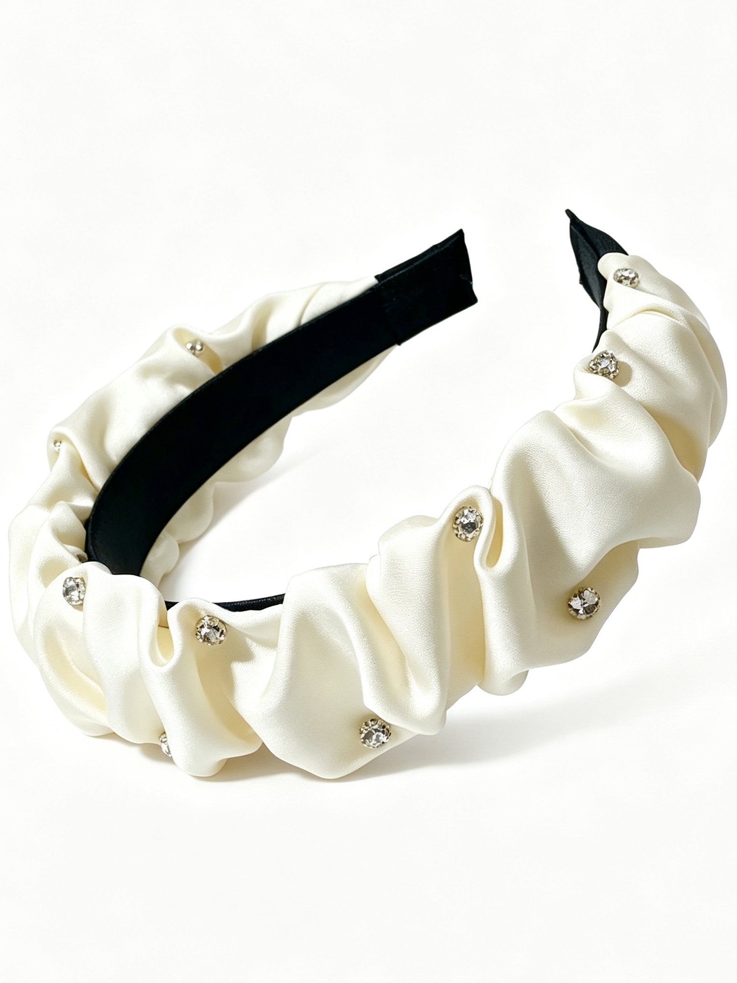 Minimalist Rhinestone Pleated Headband