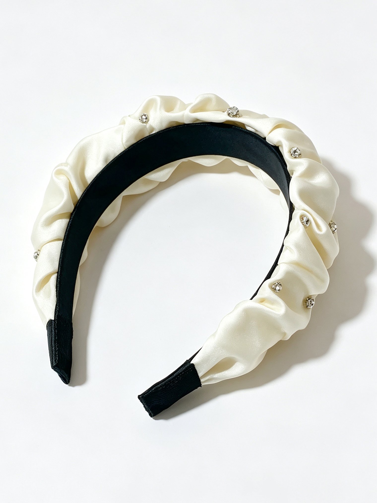 Minimalist Rhinestone Pleated Headband