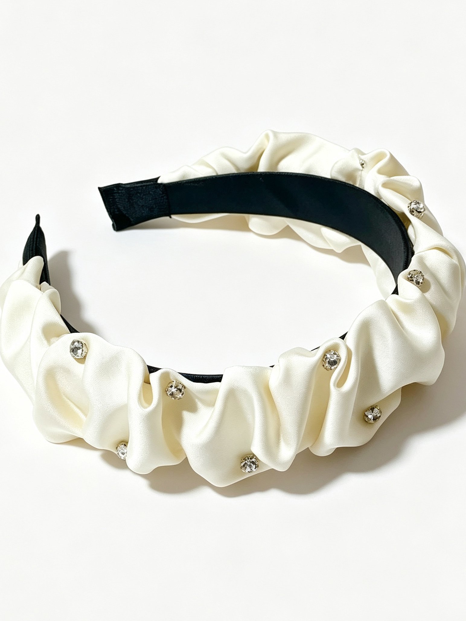 Minimalist Rhinestone Pleated Headband