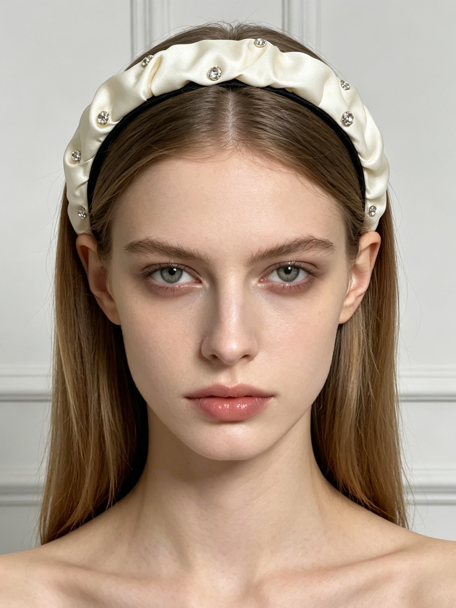Minimalist Rhinestone Pleated Headband