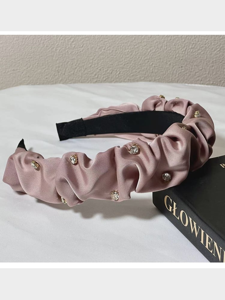 Minimalist Rhinestone Pleated Headband