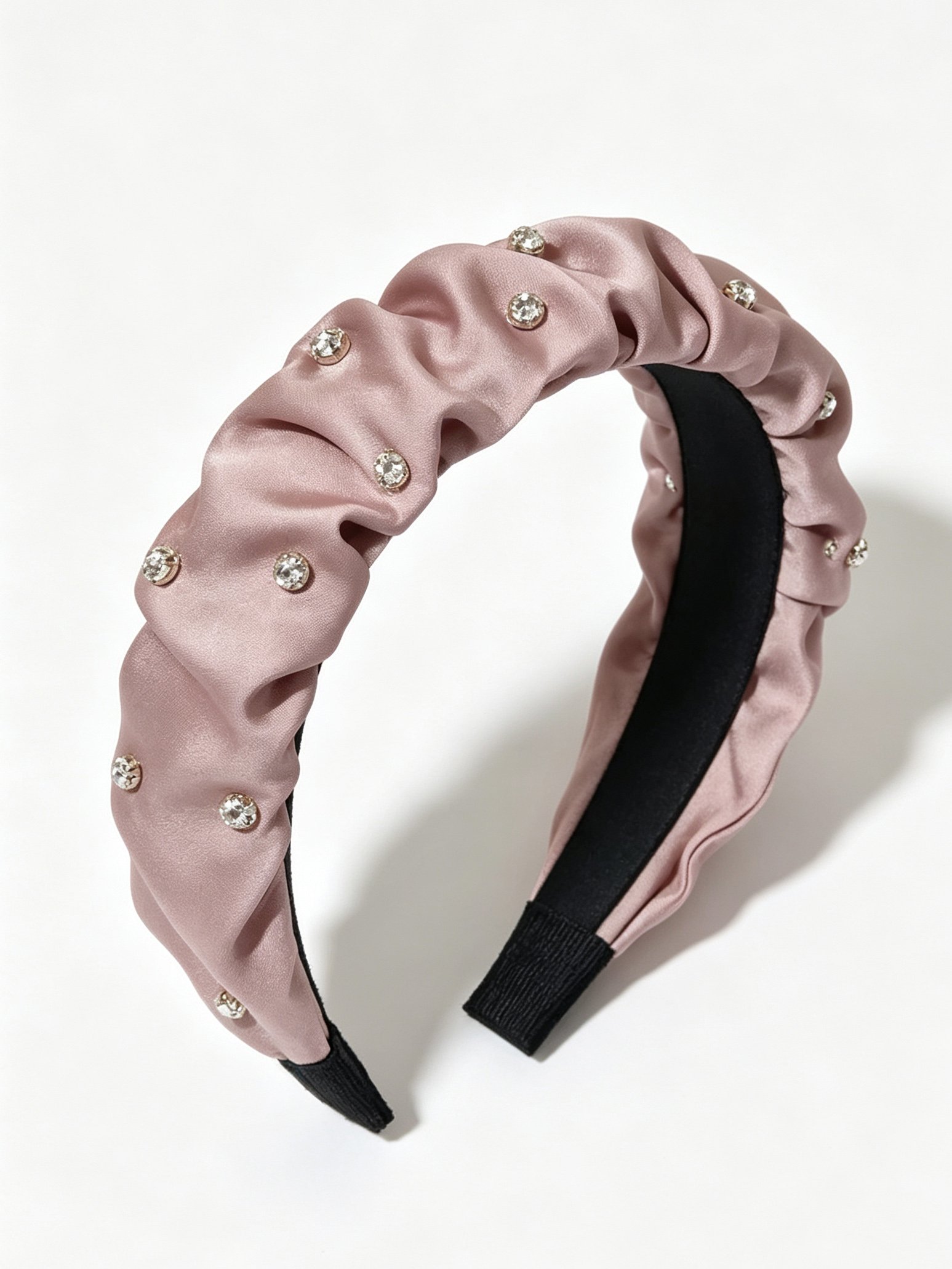 Minimalist Rhinestone Pleated Headband
