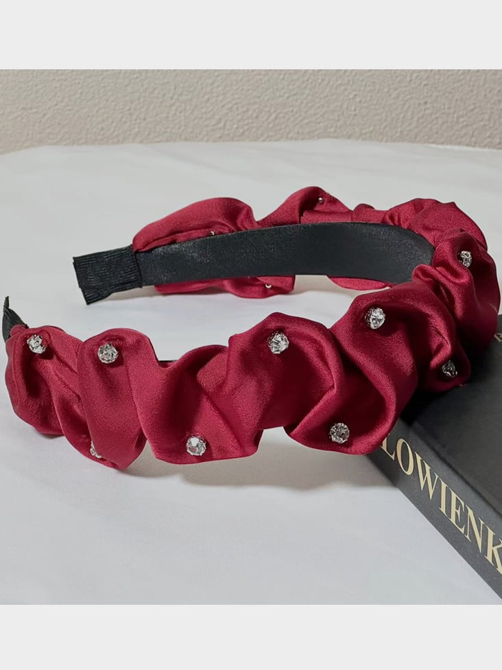 Minimalist Rhinestone Pleated Headband