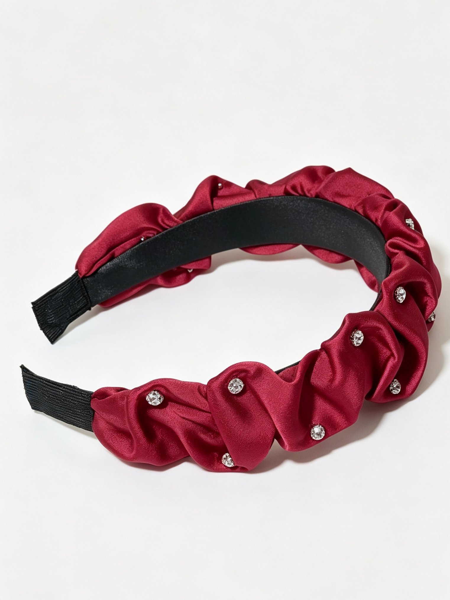 Minimalist Rhinestone Pleated Headband