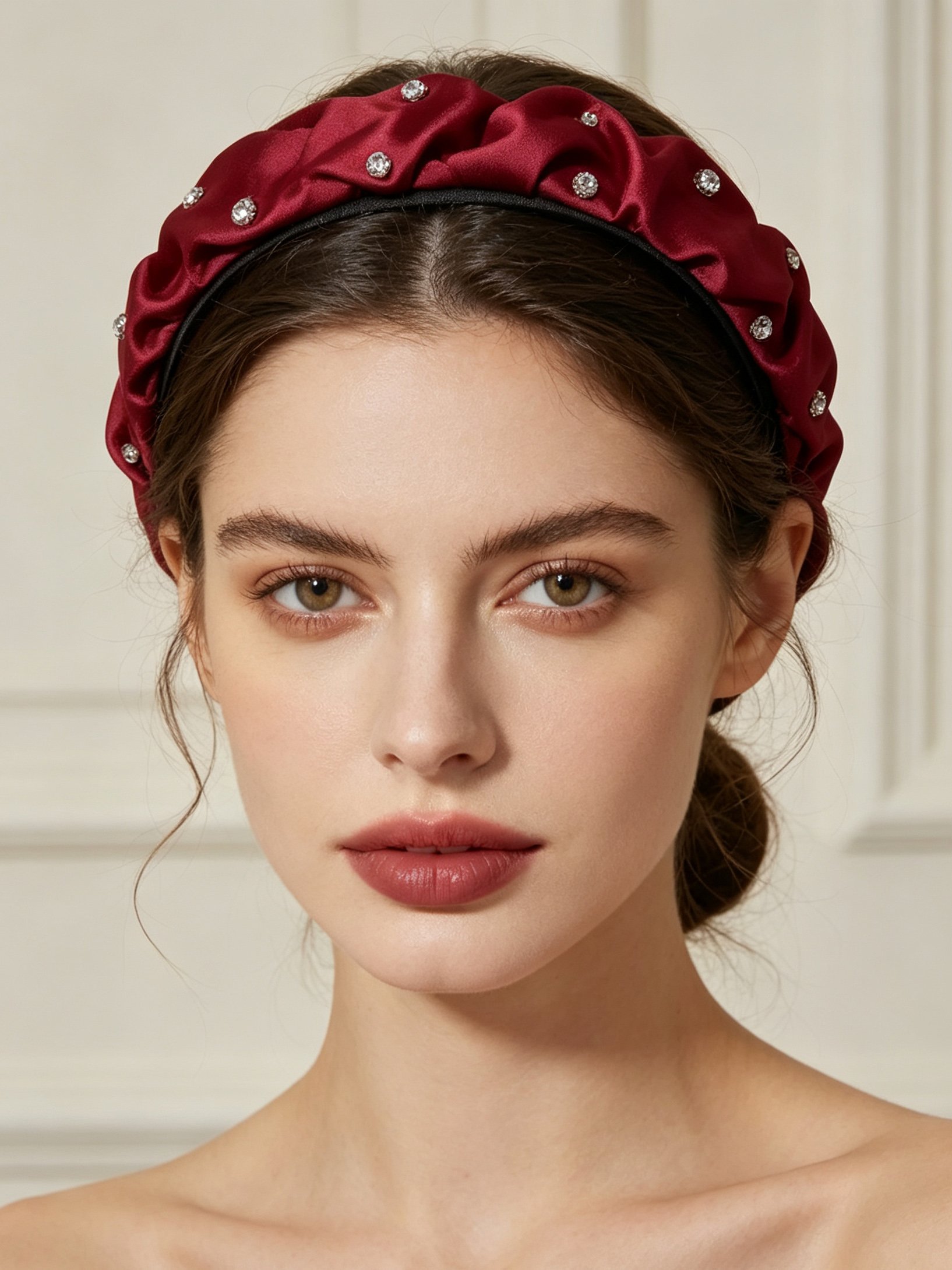Minimalist Rhinestone Pleated Headband
