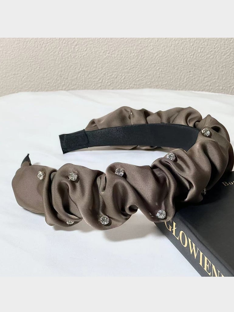 Minimalist Rhinestone Pleated Headband