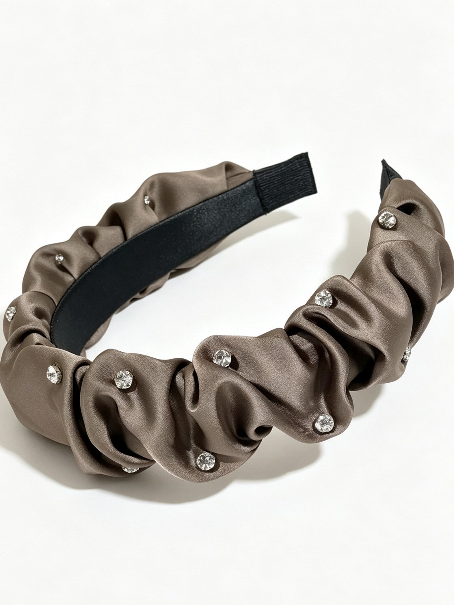 Minimalist Rhinestone Pleated Headband